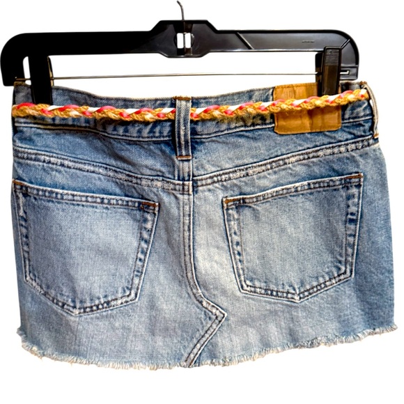 Rare Hollister Y2K Jean Skirt w Beach Barbie PINK Raffia Belt ⭐️⭐️⭐️⭐️⭐️ - Picture 7 of 11